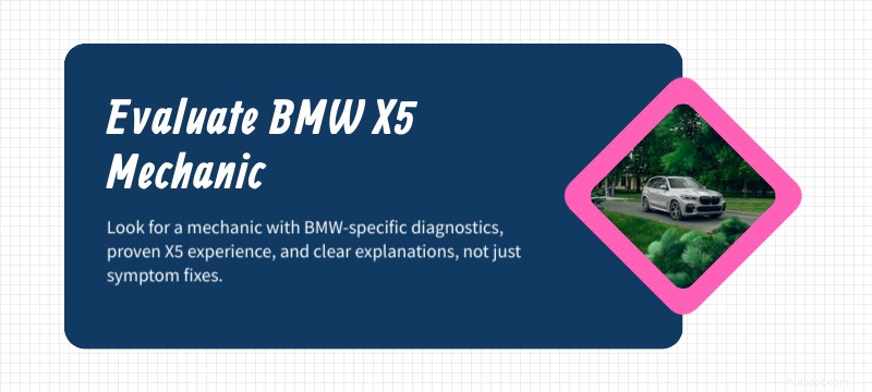 Riparazioni esperte della BMW X5 a Plano, Dallas e White Rock:diagnostica certificata e servizio completo del sistema 