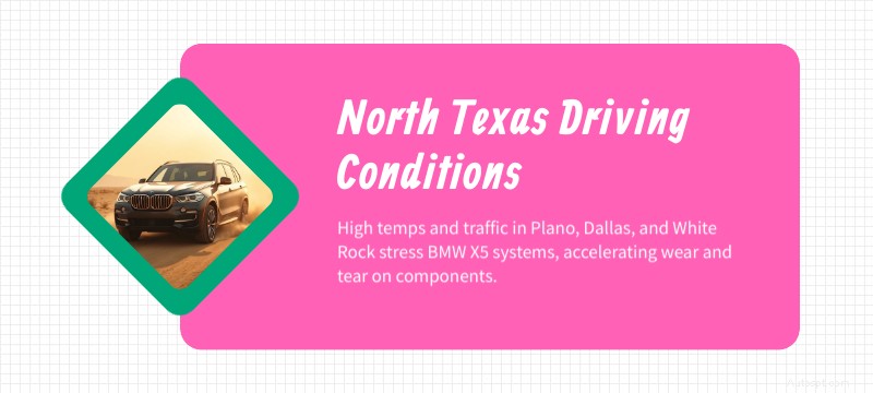 Riparazioni esperte della BMW X5 a Plano, Dallas e White Rock:diagnostica certificata e servizio completo del sistema 