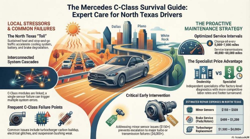 Servizi di riparazione esperti Mercedes Classe C a Dallas, Plano e White Rock 