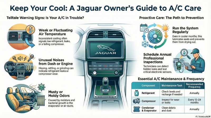 Servizio di climatizzazione premium Jaguar a Dallas e Plano:mantieni fresco il tuo viaggio di lusso 
