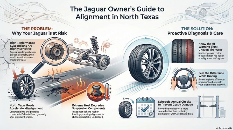 Servizi esperti di allineamento e pneumatici Jaguar a Plano, Dallas e White Rock 
